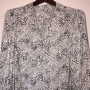 Black and white button up top